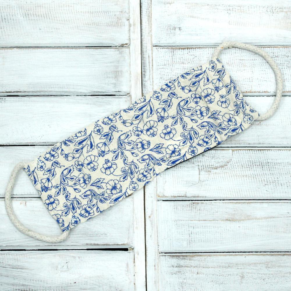 10x Empty Cotton Wheat Bags With Rope Handles - Floral Patterns