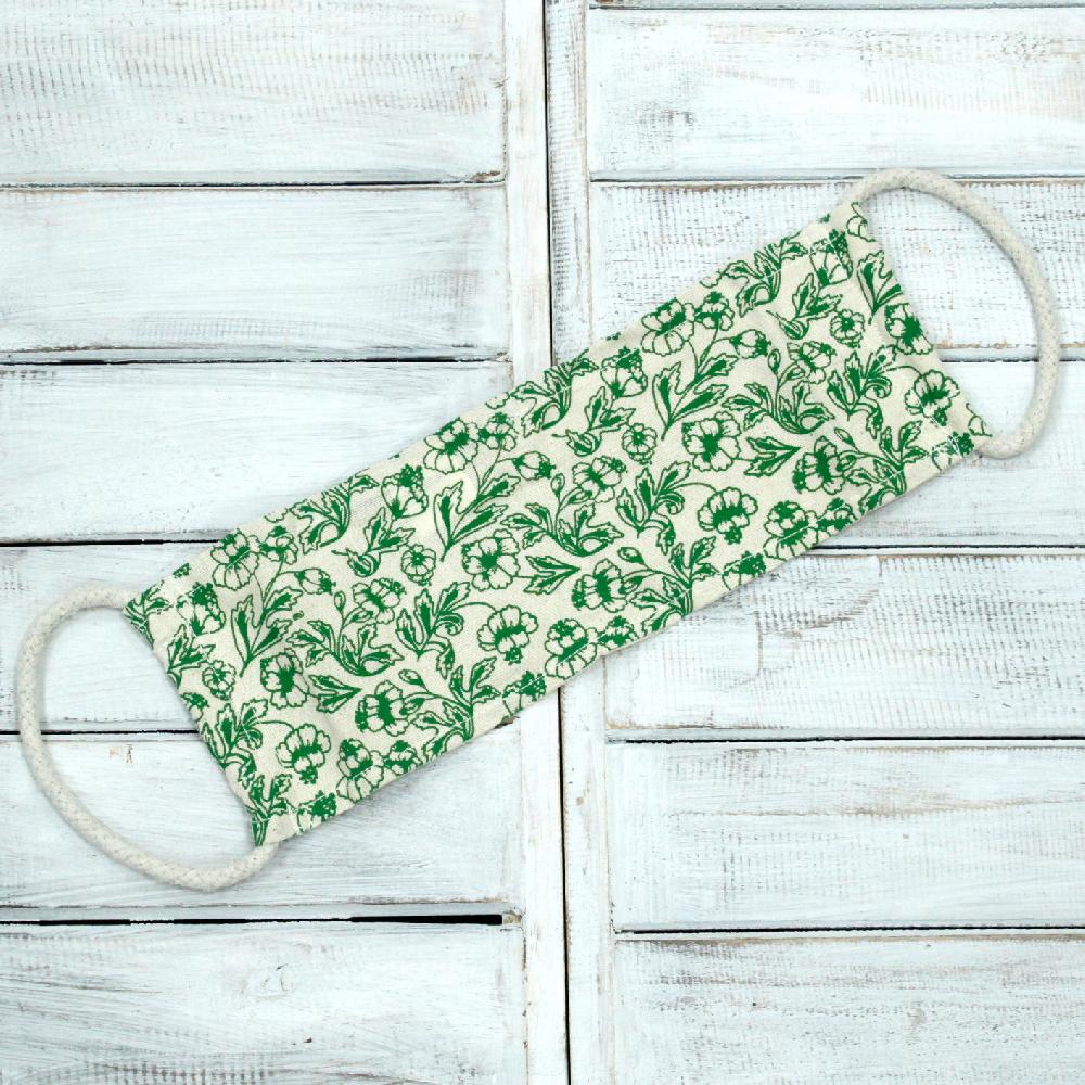 10x Empty Cotton Wheat Bags With Rope Handles - Floral Patterns