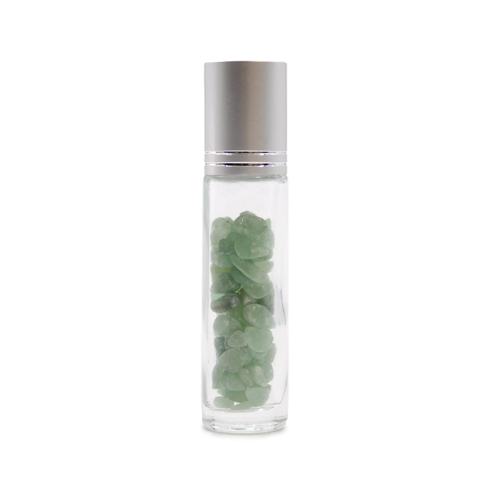 10x Gemstone Essential Oil Roller Bottle - Aventurine - Silver Cap