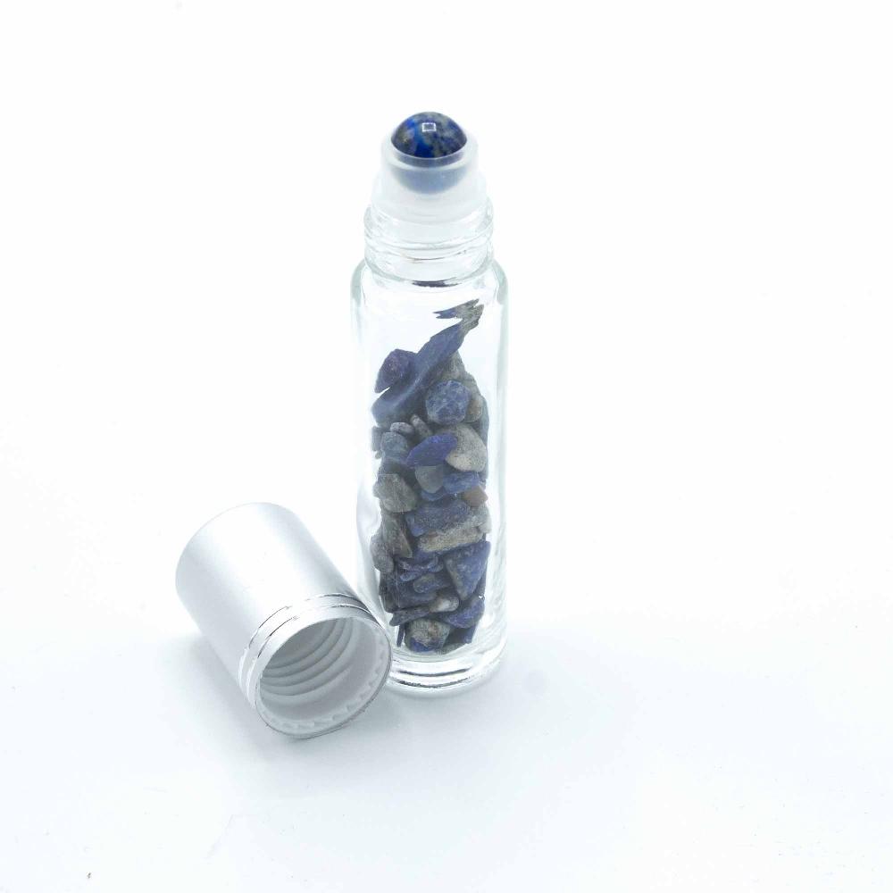 10x Gemstone Essential Oil Roller Bottle - Sodalite - Silver Cap