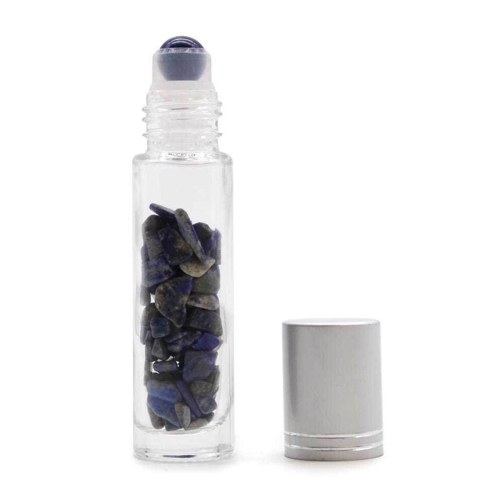10x Gemstone Essential Oil Roller Bottle - Sodalite - Silver Cap