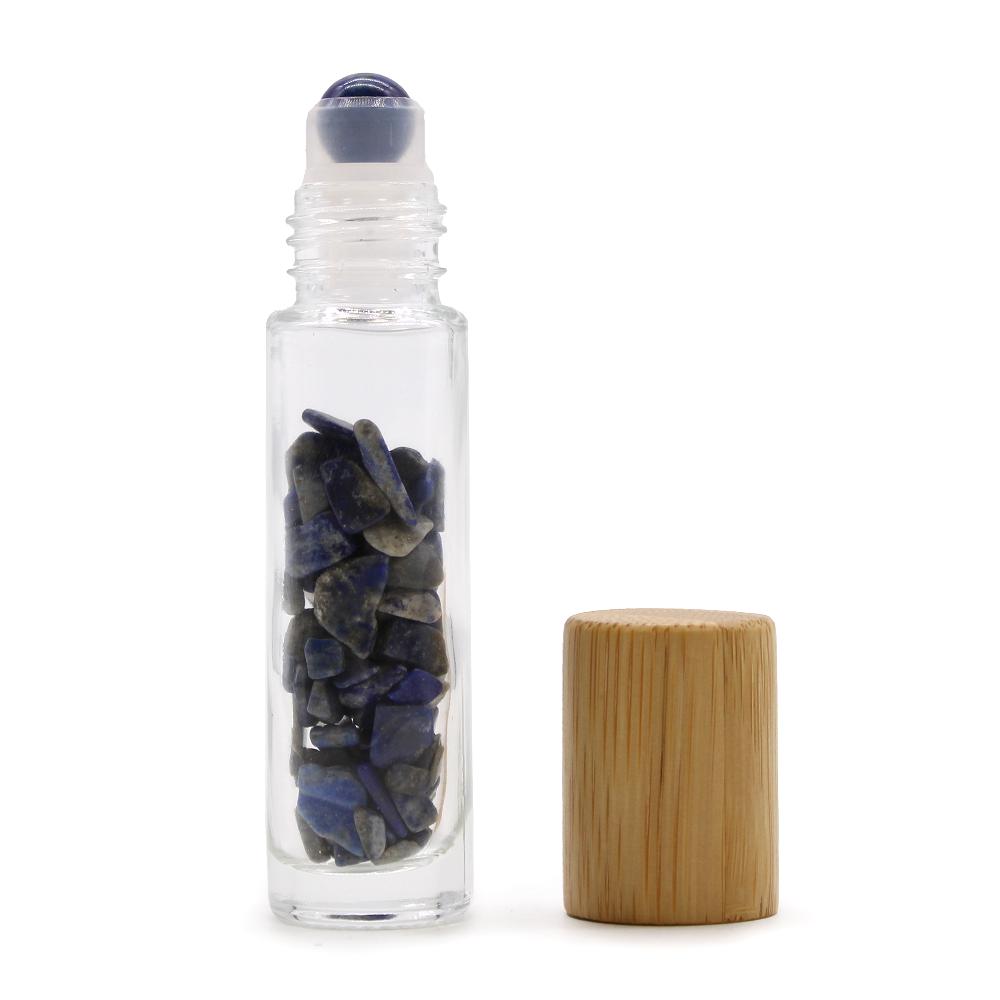 10x Gemstone Essential Oil Roller Bottle - Sodalite - Wooden Cap