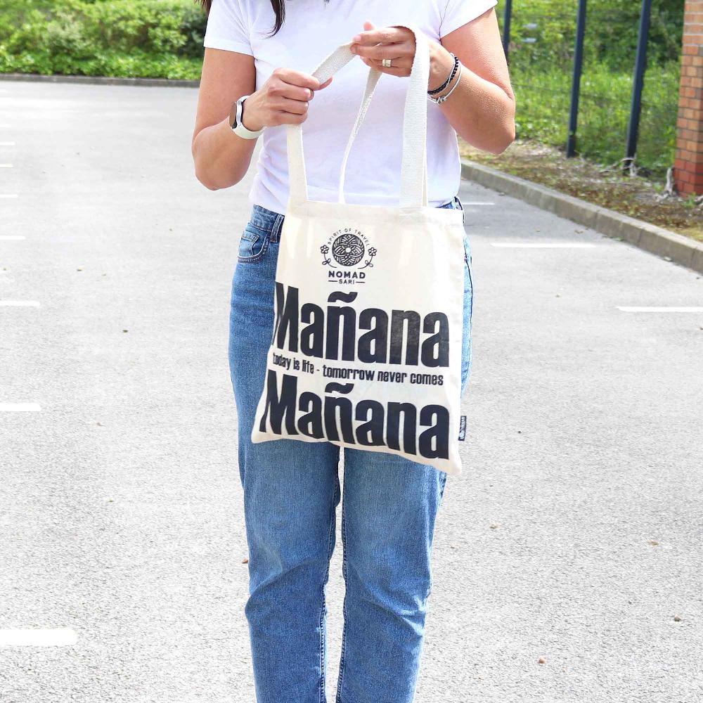 10x Iconic Basic Tote Bag - Mañana Mañana - (40x36cm) - Natural 4oz