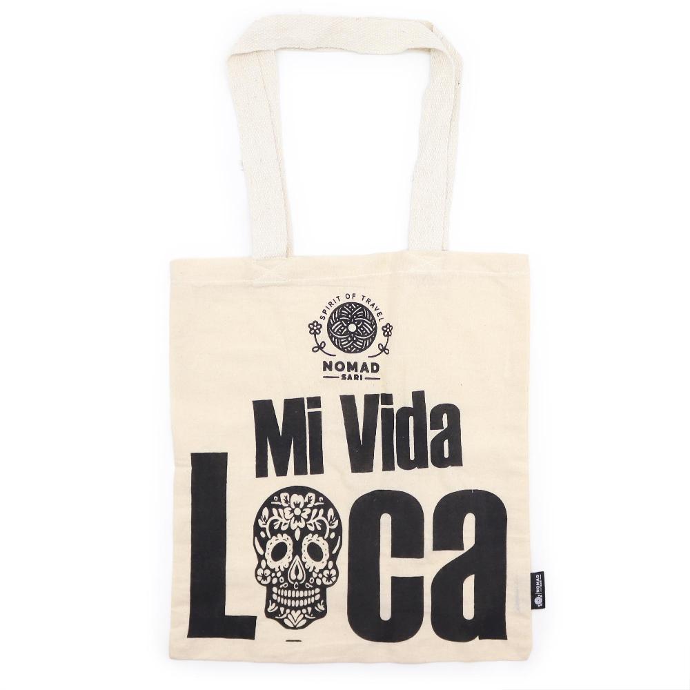 10x Iconic Basic Tote Bag - Mi Vida Loca - (40x36cm) - Natural 4oz