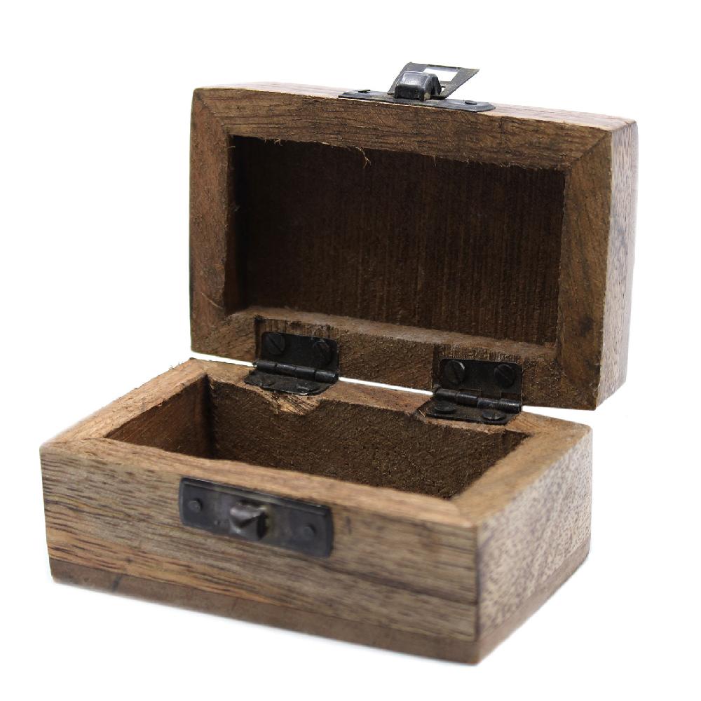 10x White Washed Wooden Box - 3x1.5 Pill Box Slavic Design