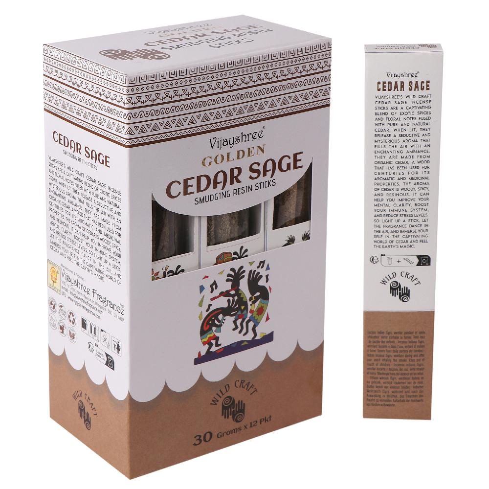 12x 30g Golden Cedar Sage Smudging Resin Sticks