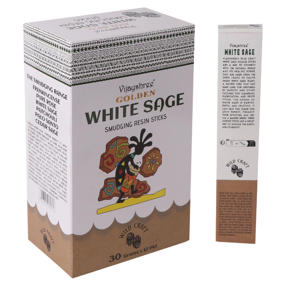 12x 30g Golden White Sage Smudging Resin Sticks