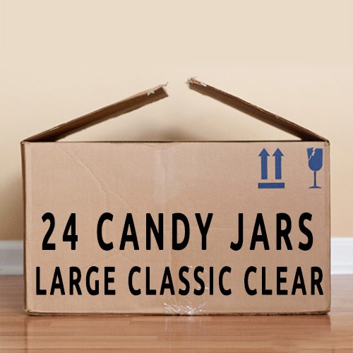 12x Candy Jars - Large Classic Clear - CARTON
