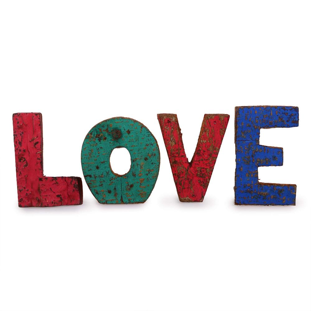 12x Colour Rustic Bark Letters - LOVE (4x3)