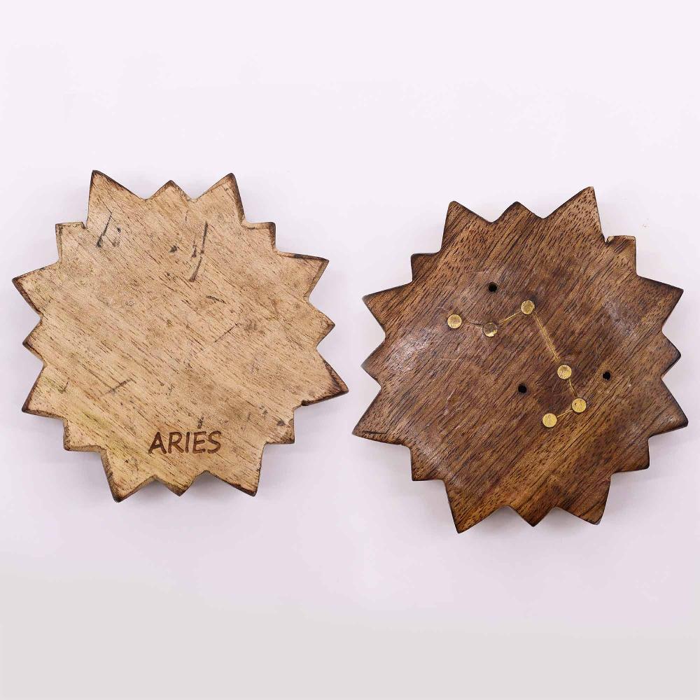 12x Engraved And Brass Zodiac Sign Incense Burners - Sun