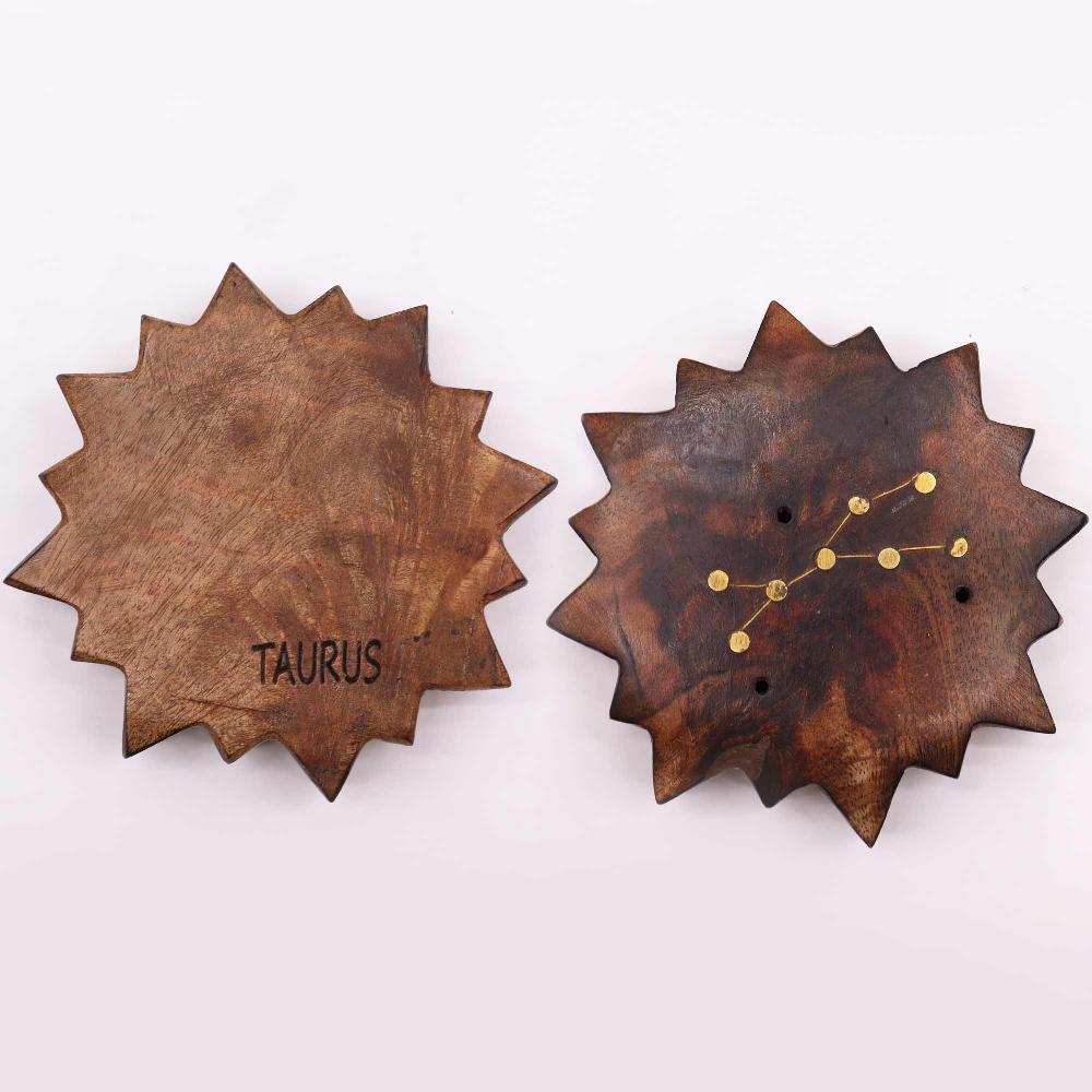 12x Engraved And Brass Zodiac Sign Incense Burners - Sun