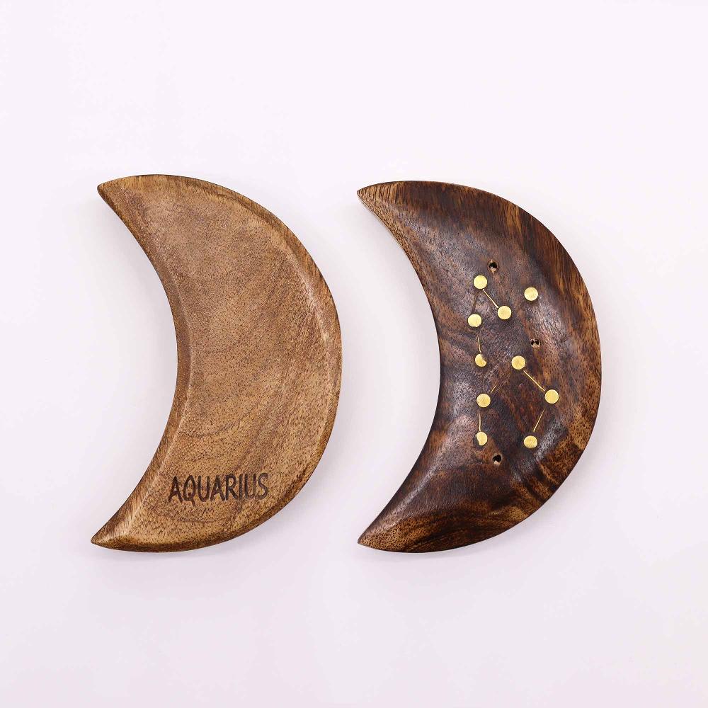 12x Engraved And Brass Zodiac Sign Incense Burners - Moon