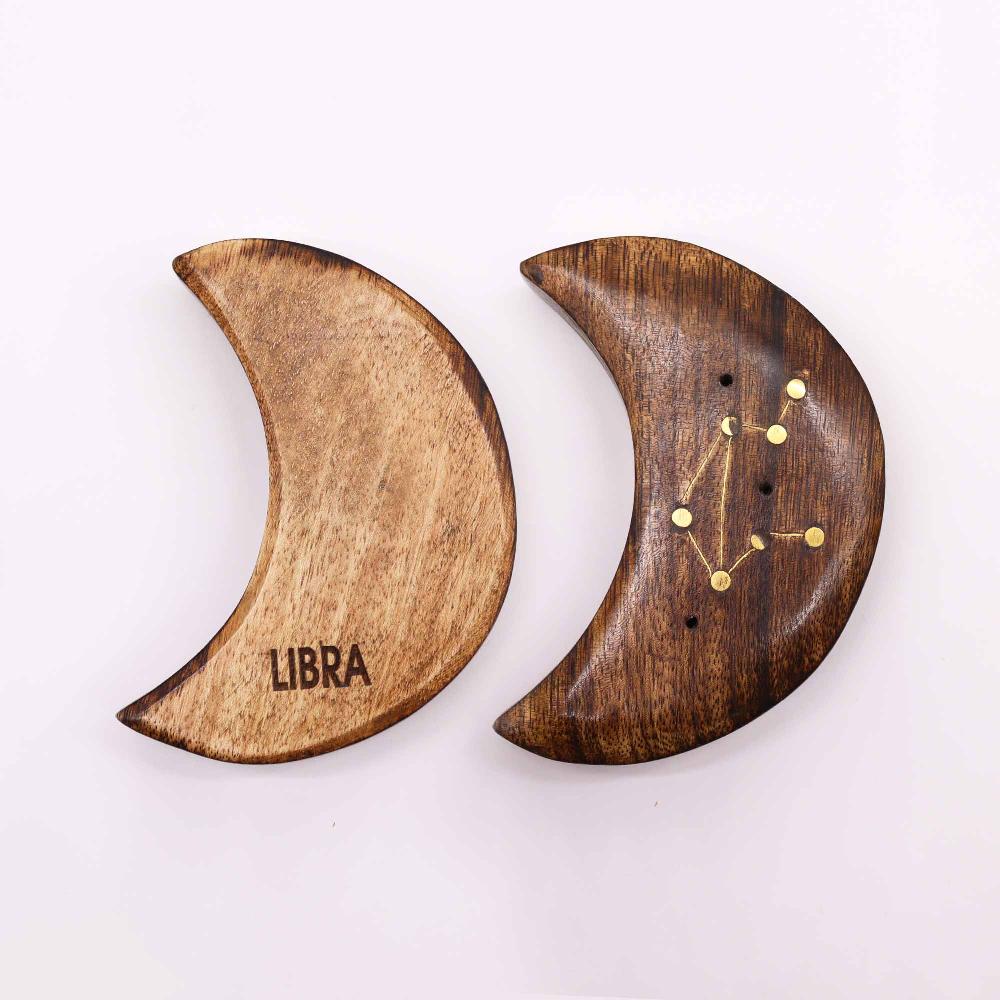 12x Engraved And Brass Zodiac Sign Incense Burners - Moon