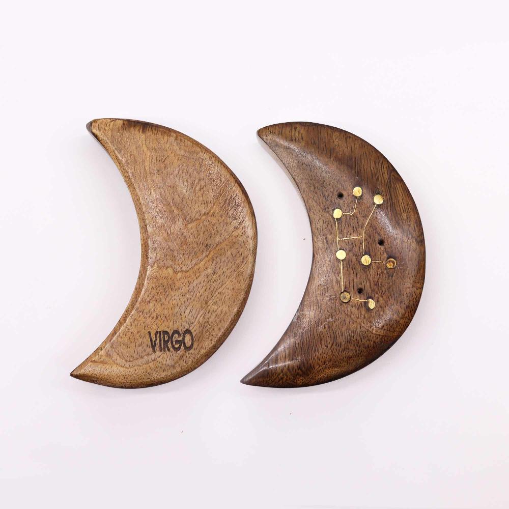 12x Engraved And Brass Zodiac Sign Incense Burners - Moon