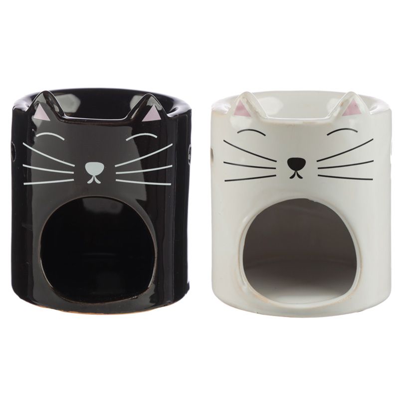 12x Feline Fine Ceramic Cat Head Oil Burner