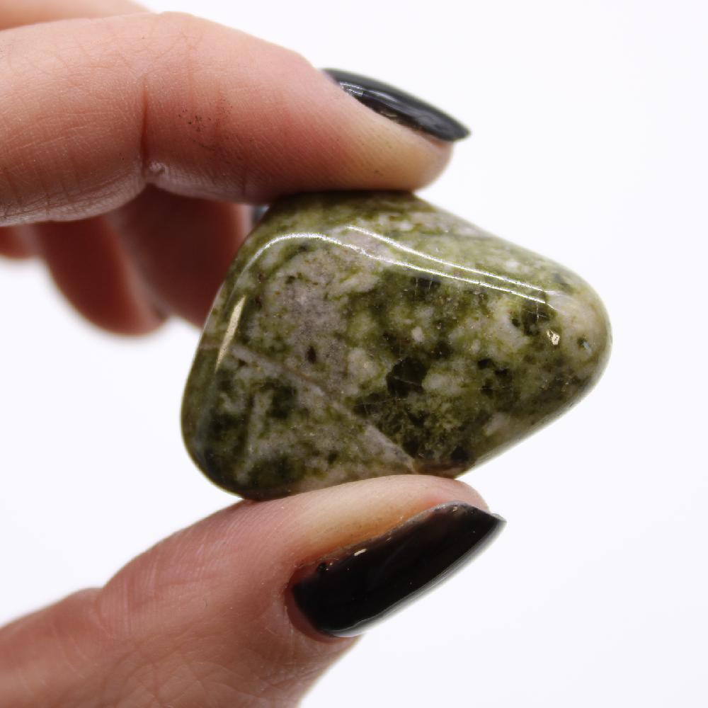 12x Medium African Tumble Stone - Epidote Snowflake