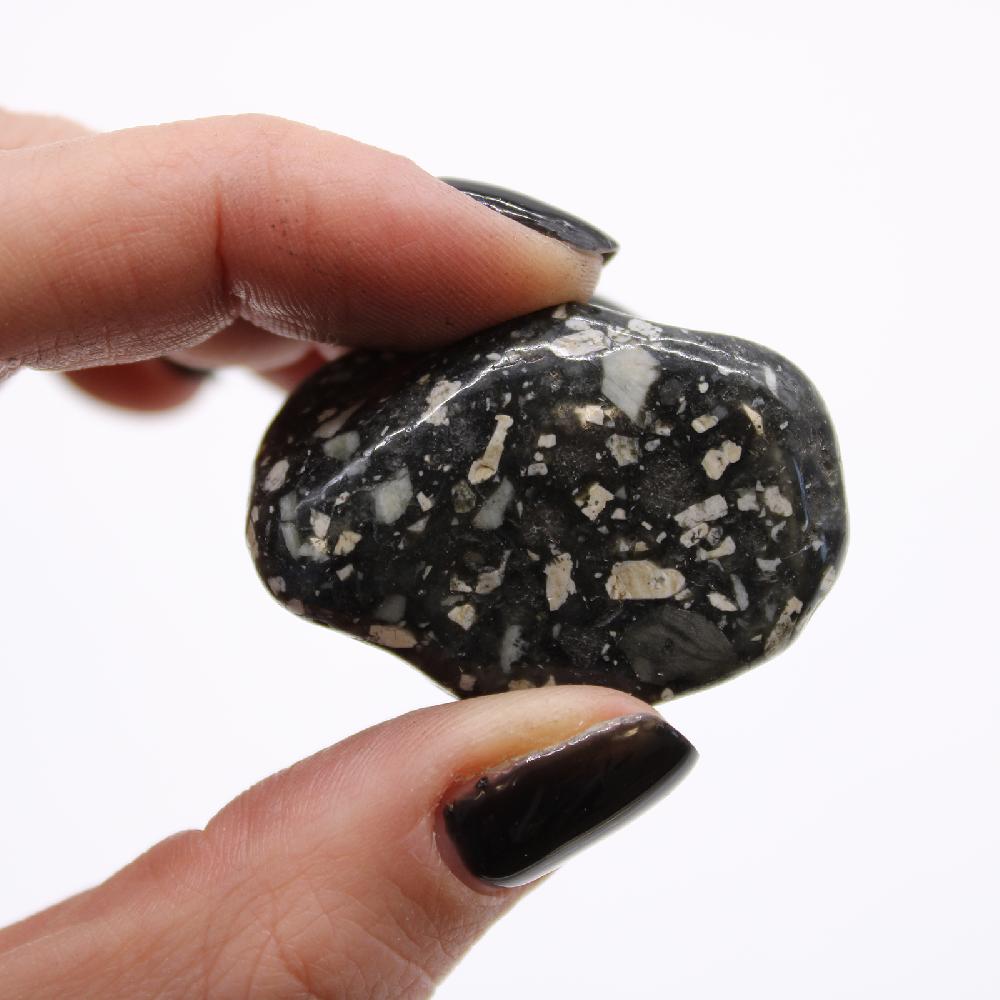 12x Medium African Tumble Stone - Guinea Fowl Medium