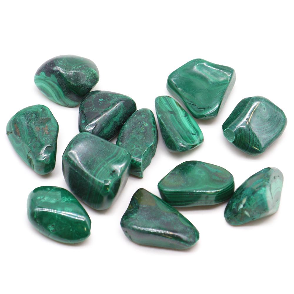 12x Medium African Tumble Stone - Malachite