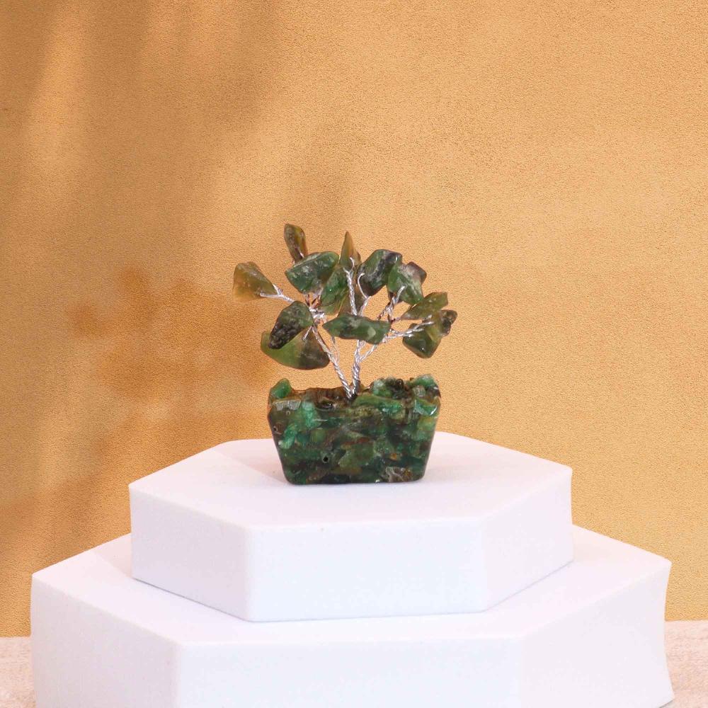 12x Mini Gemstone Trees On Orgonite Base - Green Aventurine (15 stones)