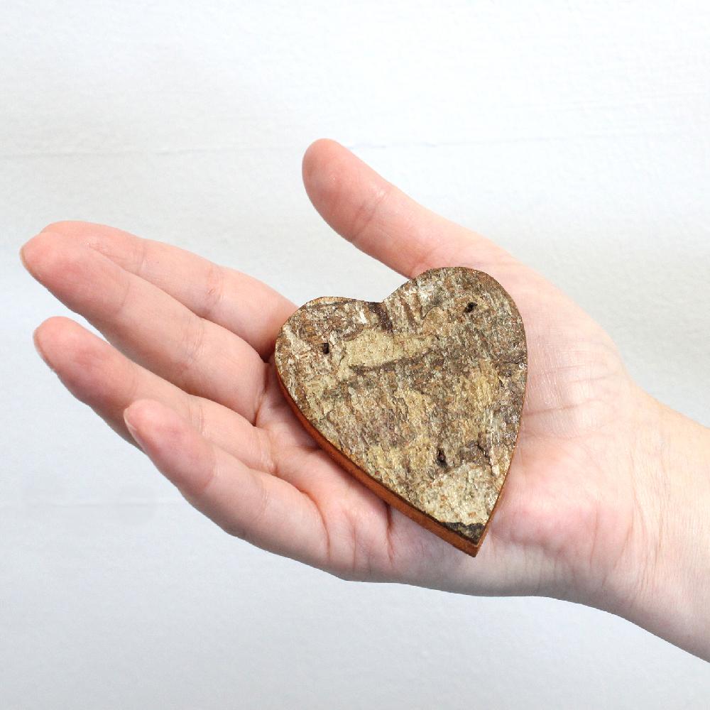 12x Rustic Bark Letter - "Heart Shape" - 7cm