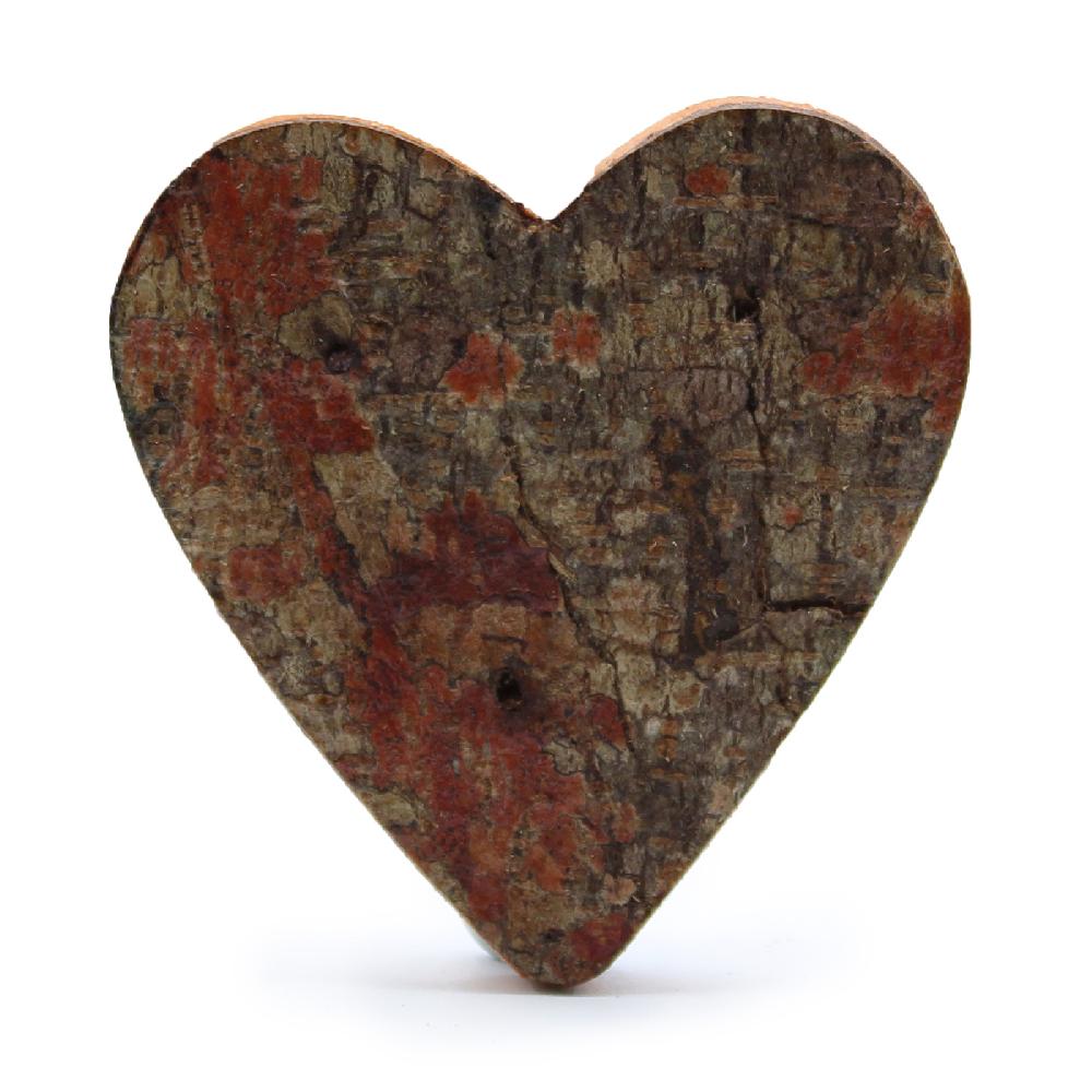 12x Rustic Bark Letter - "Heart Shape" - 7cm