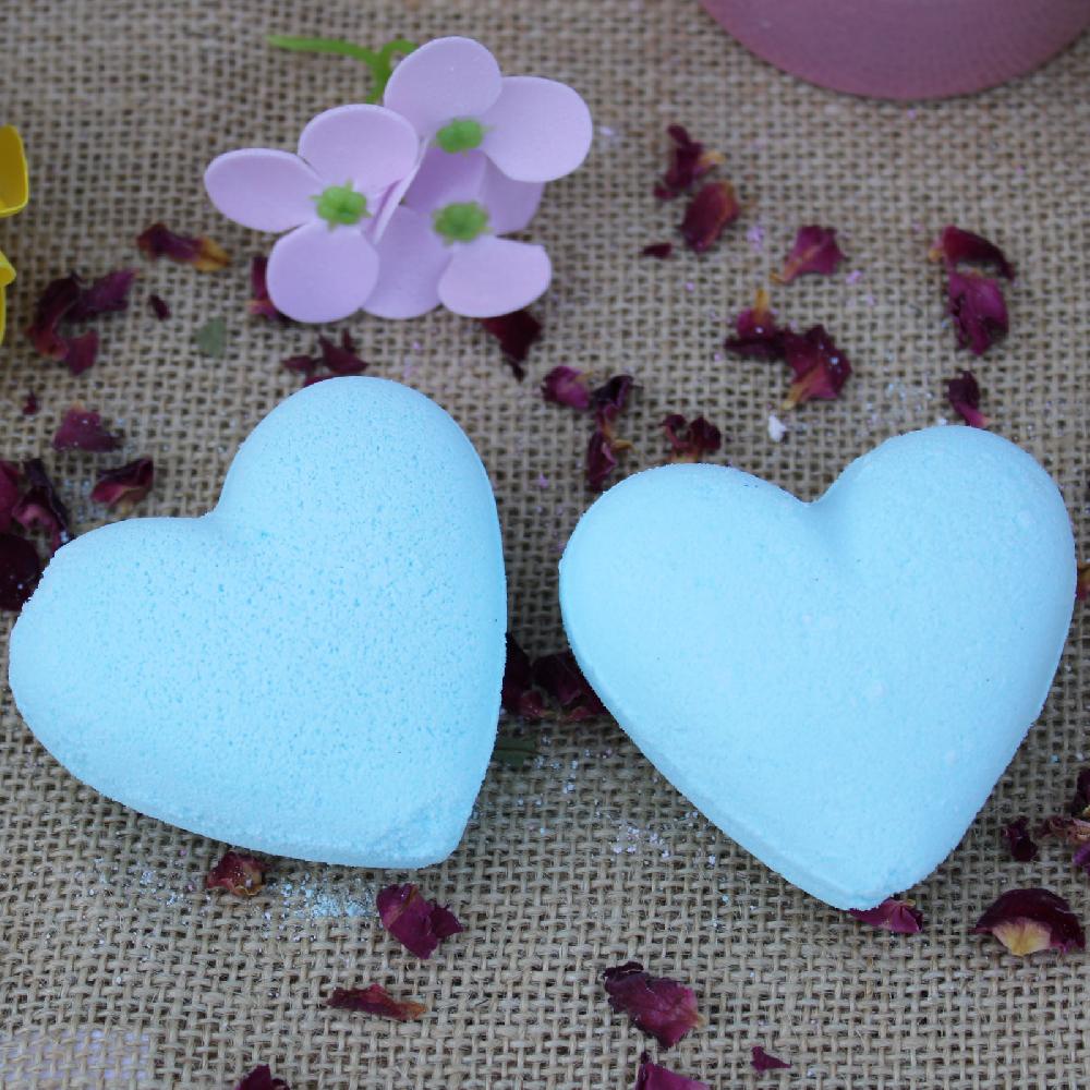 16x Love Heart Bath Bomb 70g - Baby Powder