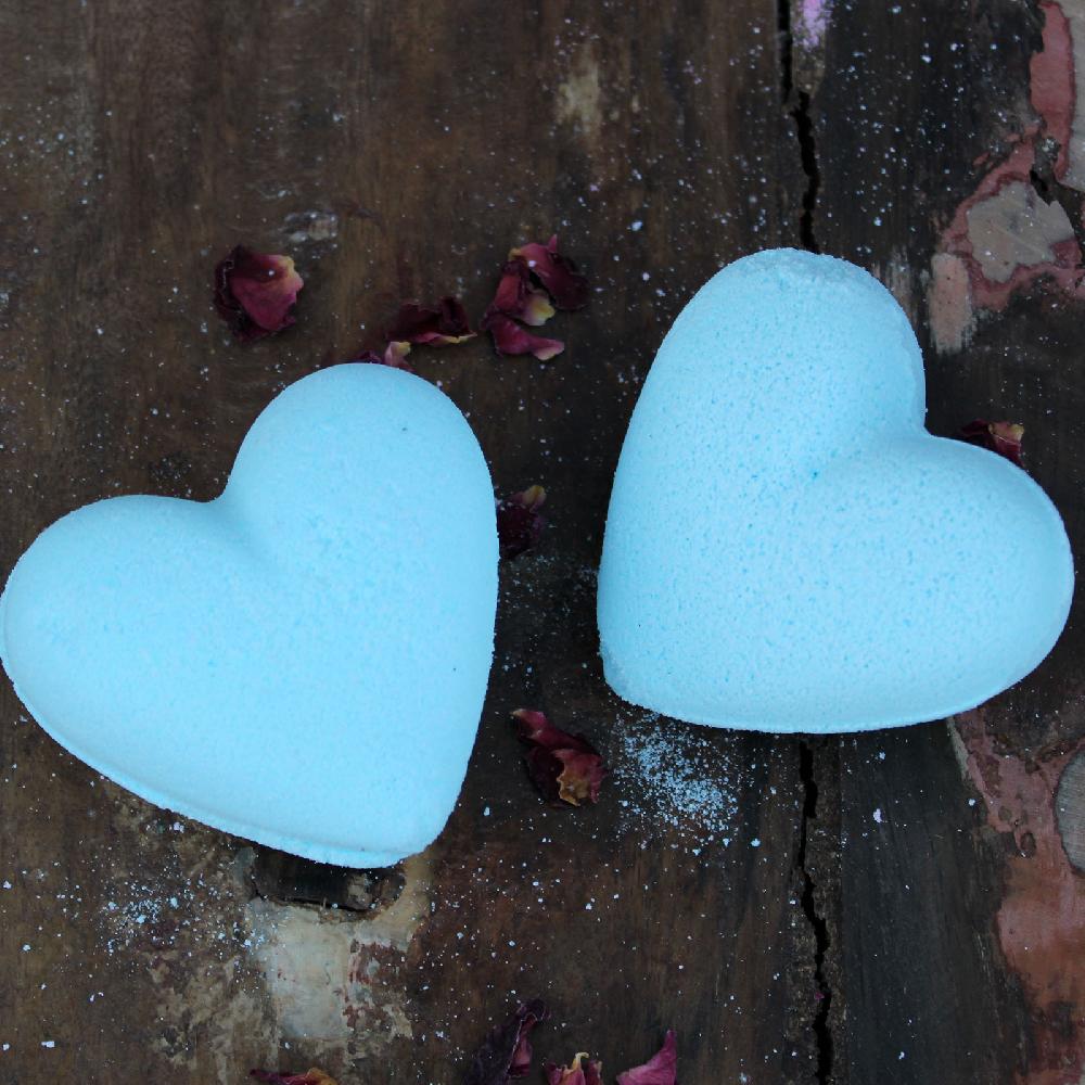 16x Love Heart Bath Bomb 70g - Baby Powder