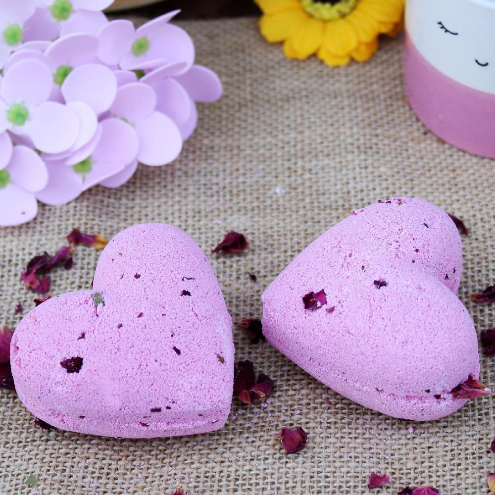 16x Love Heart Bath Bomb 70g - Ylang & Rose