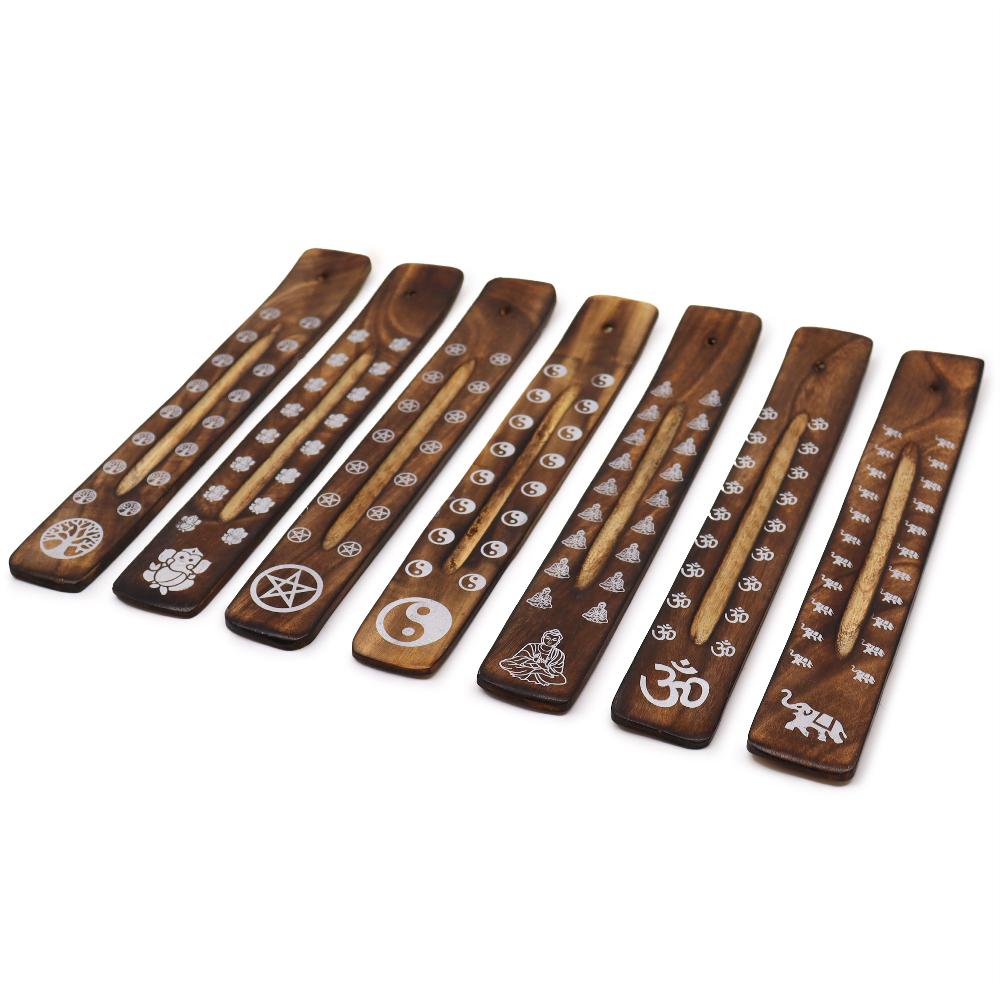 20x Carved Mango Wood Ashcatcher With Burnt Finish