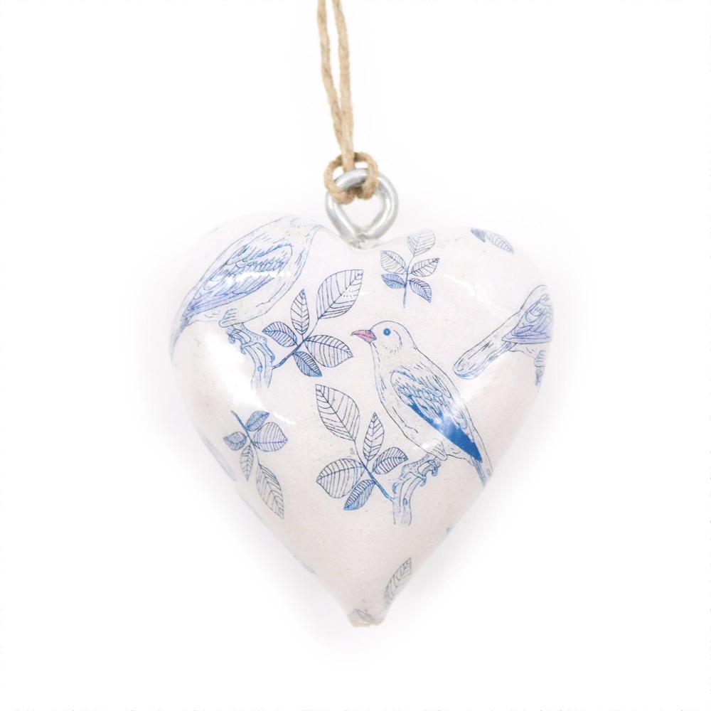 24x Lrg Decor Wood Hearts - Blue Bird (24)