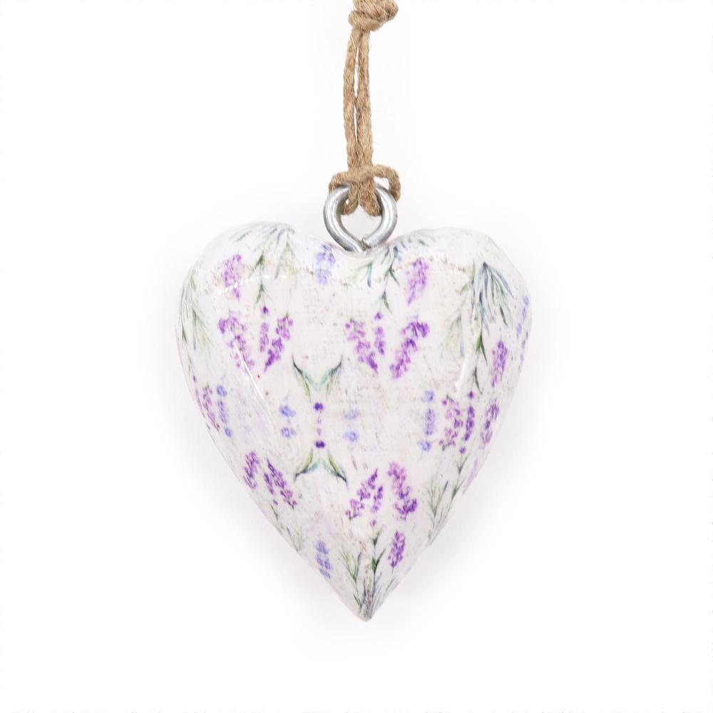 24x Lrg Decor Wood Hearts - Lavender (24)