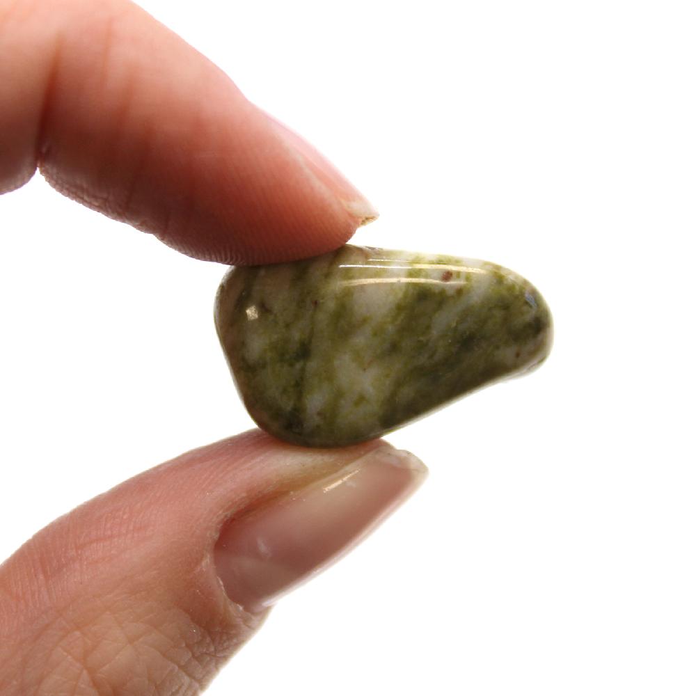 24x Small African Tumble Stone - Epidote Snowflake