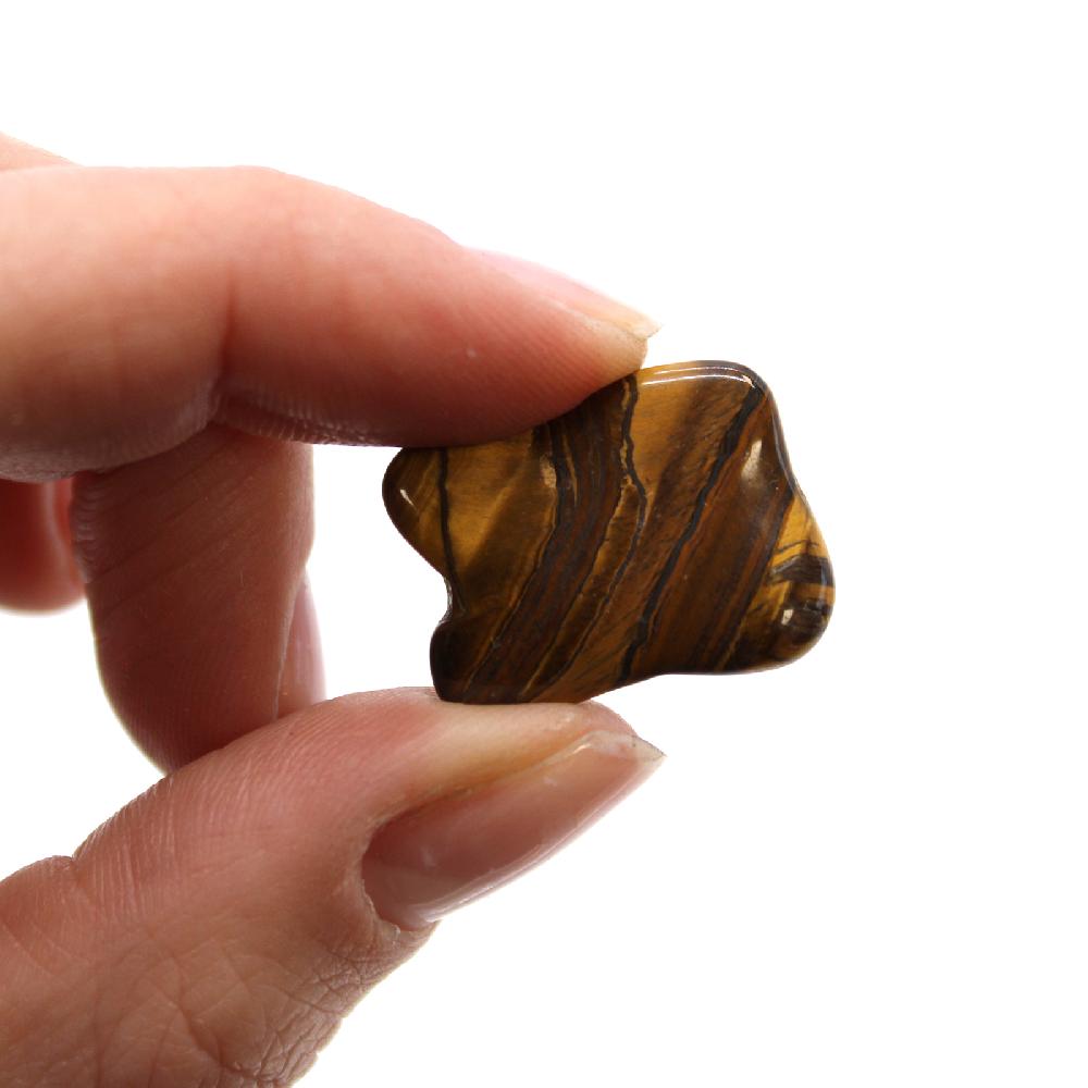 24x Small African Tumble Stone - Tigers Eye - Golden