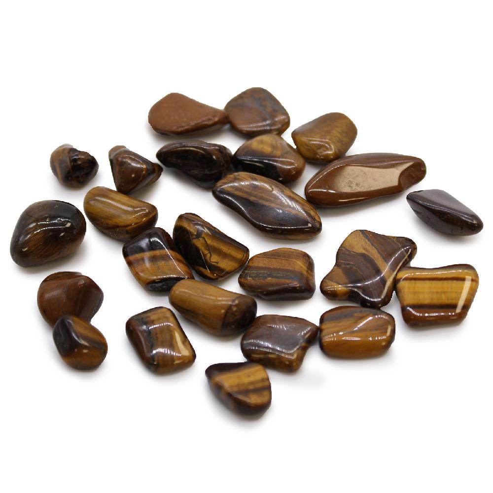 24x Small African Tumble Stone - Tigers Eye - Golden