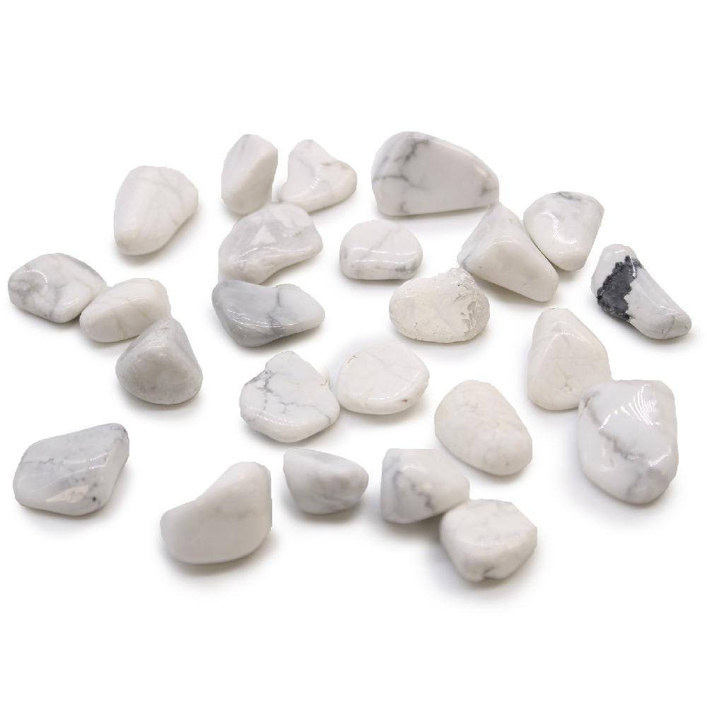 24x Small African Tumble Stone - White Howlite - Magnesite