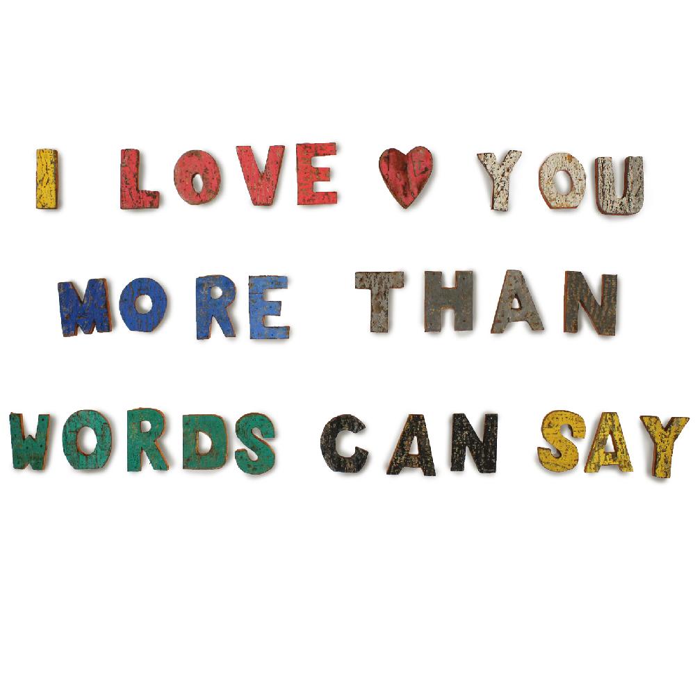 28x Colour Rustic Bark - I LOVE YOU MORE THAN WORDS CAN SAY (28)