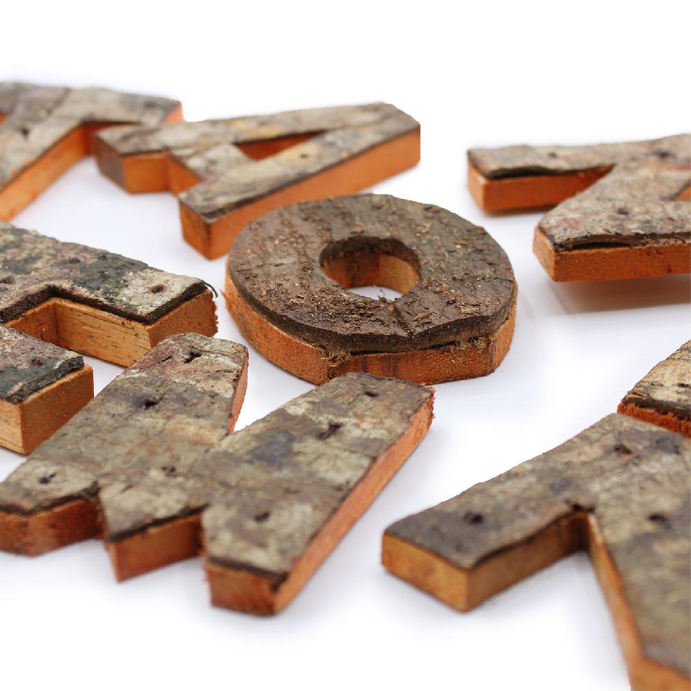 28x Nat Rustic Bark Letters - I Love You More Than Words Can Say (28)