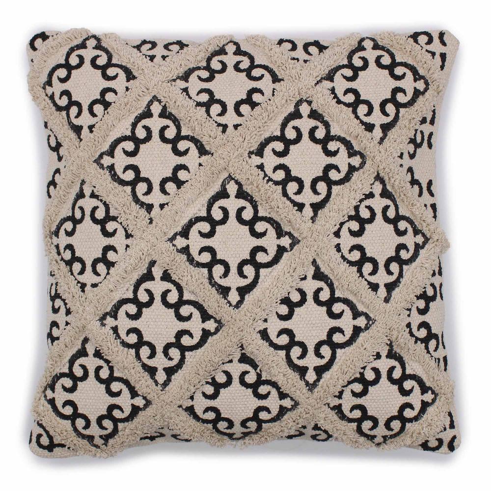 2x Classic Cushion Cover - Lux Criss-Cross & Print - 45x45cm