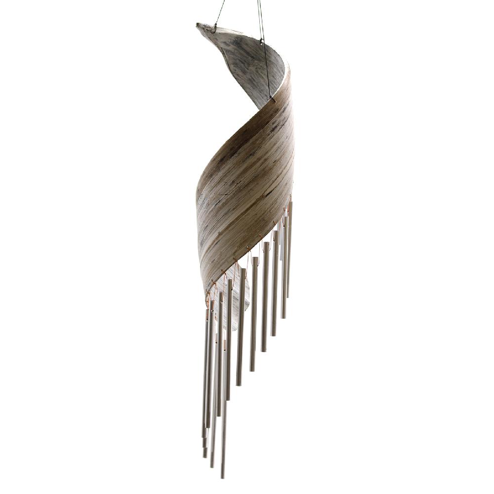2x Coconut Leaf Wind Chimes - Whitewash
