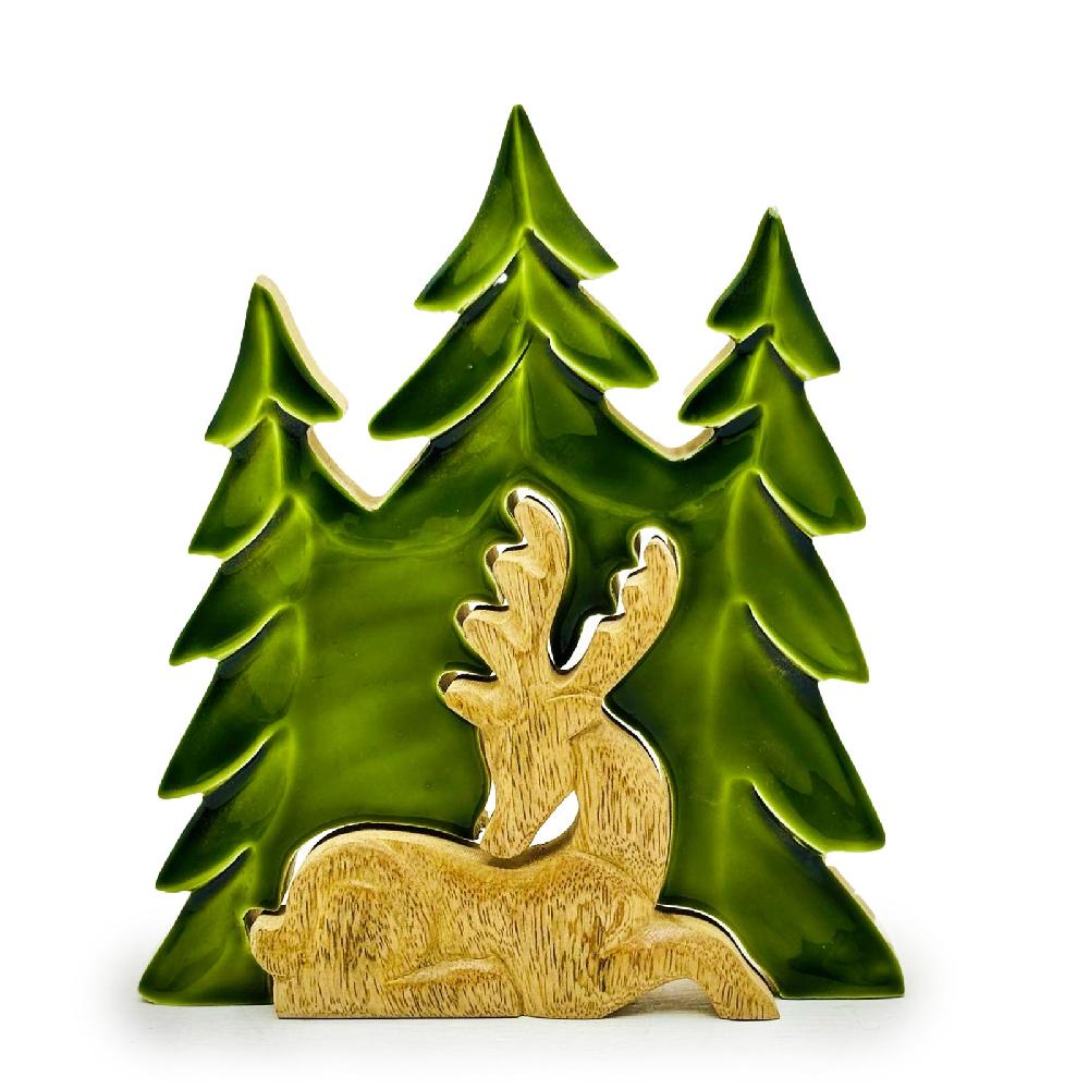 2x Lost in the Forrest - Stag in the Forrest 3D Wooden Decoration