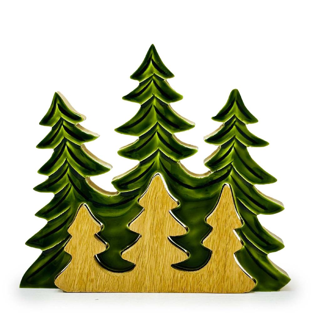 2x Lost In The Forrest - Three Trees 3D Wooden Decoration