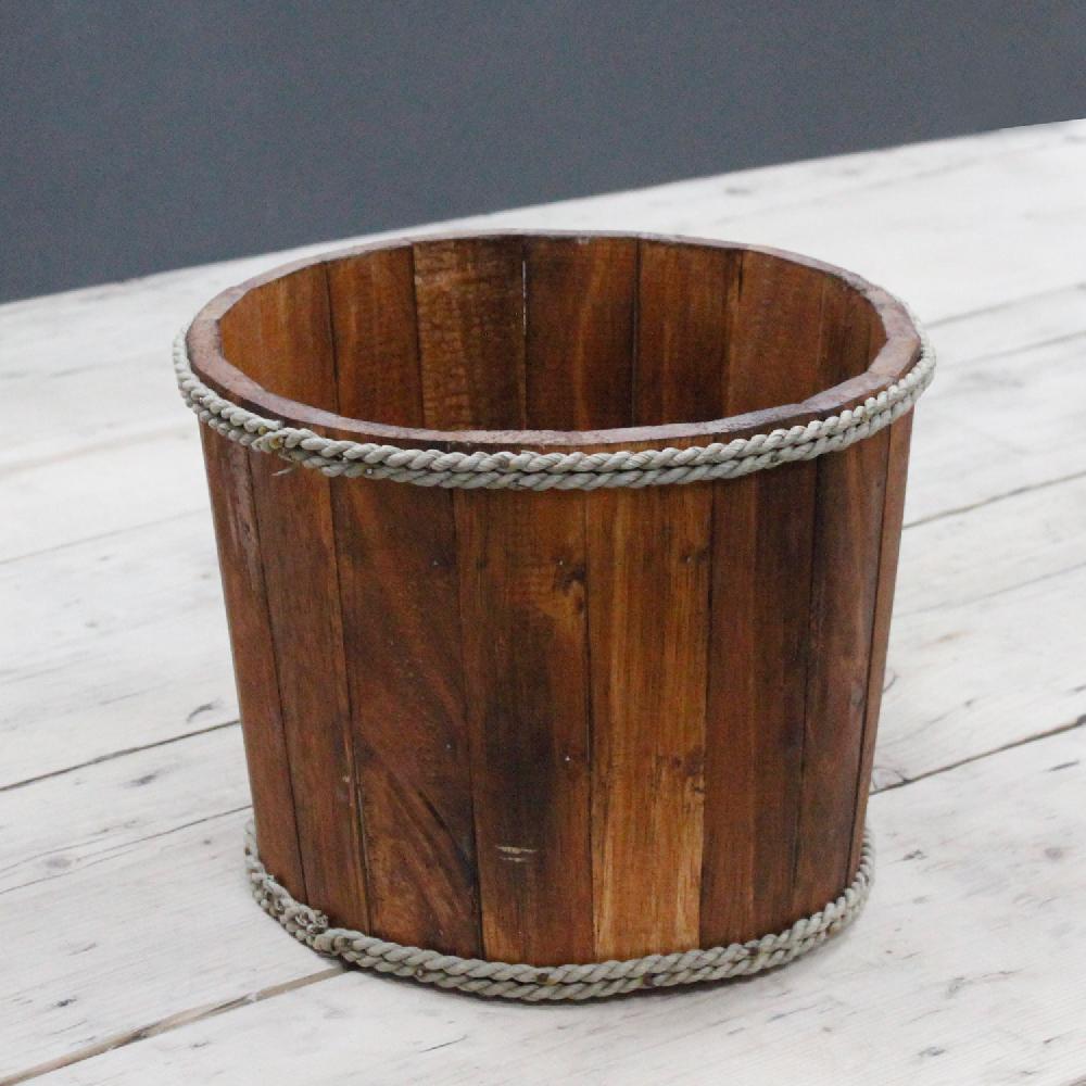 2x Small Nautical Display Tub - Brown 21x29cm