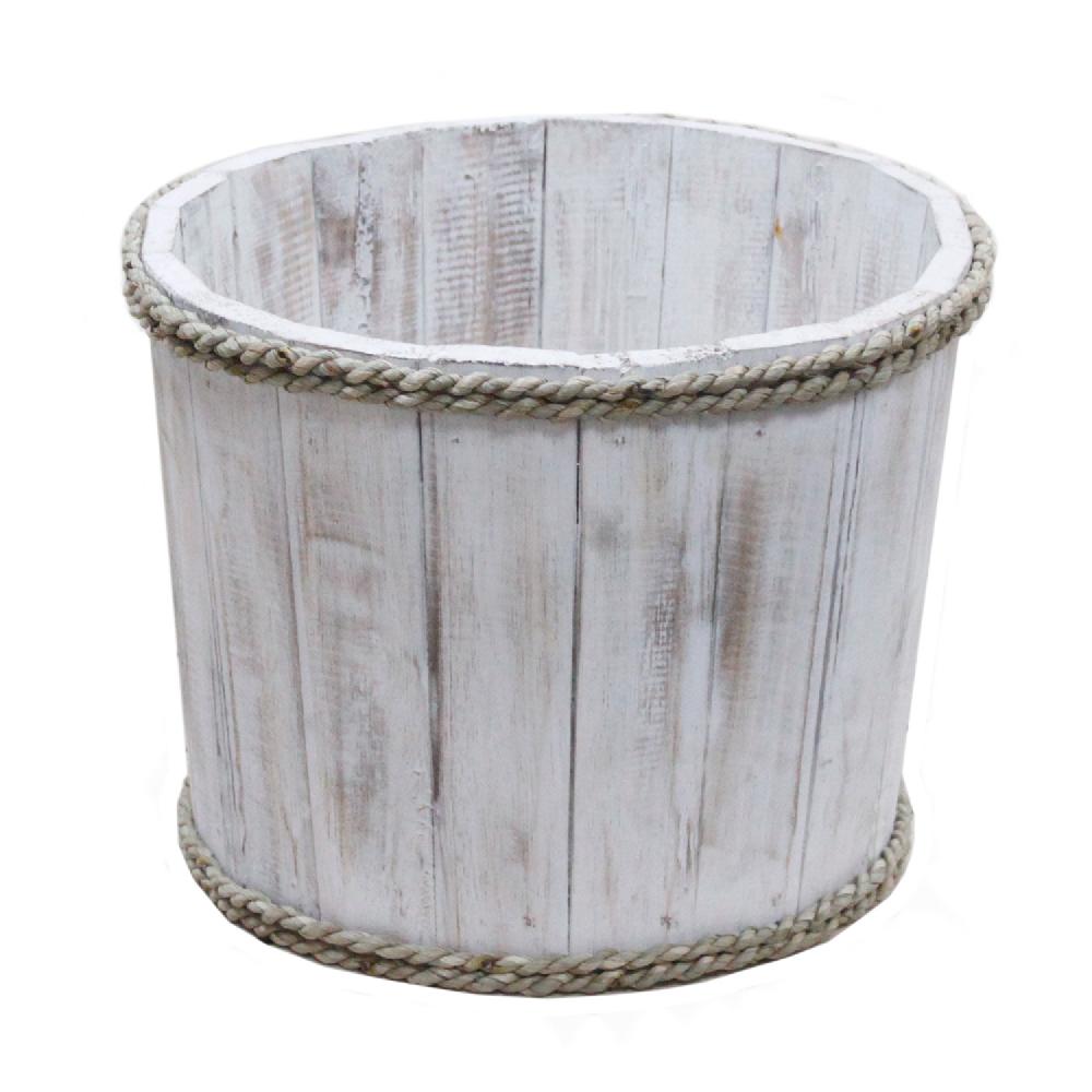 2x Small Nautical Display Tub - Whitewash 21x29cm