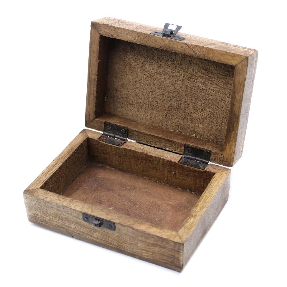 2x White Washed Wooden Box - 6x4 Slavic Design