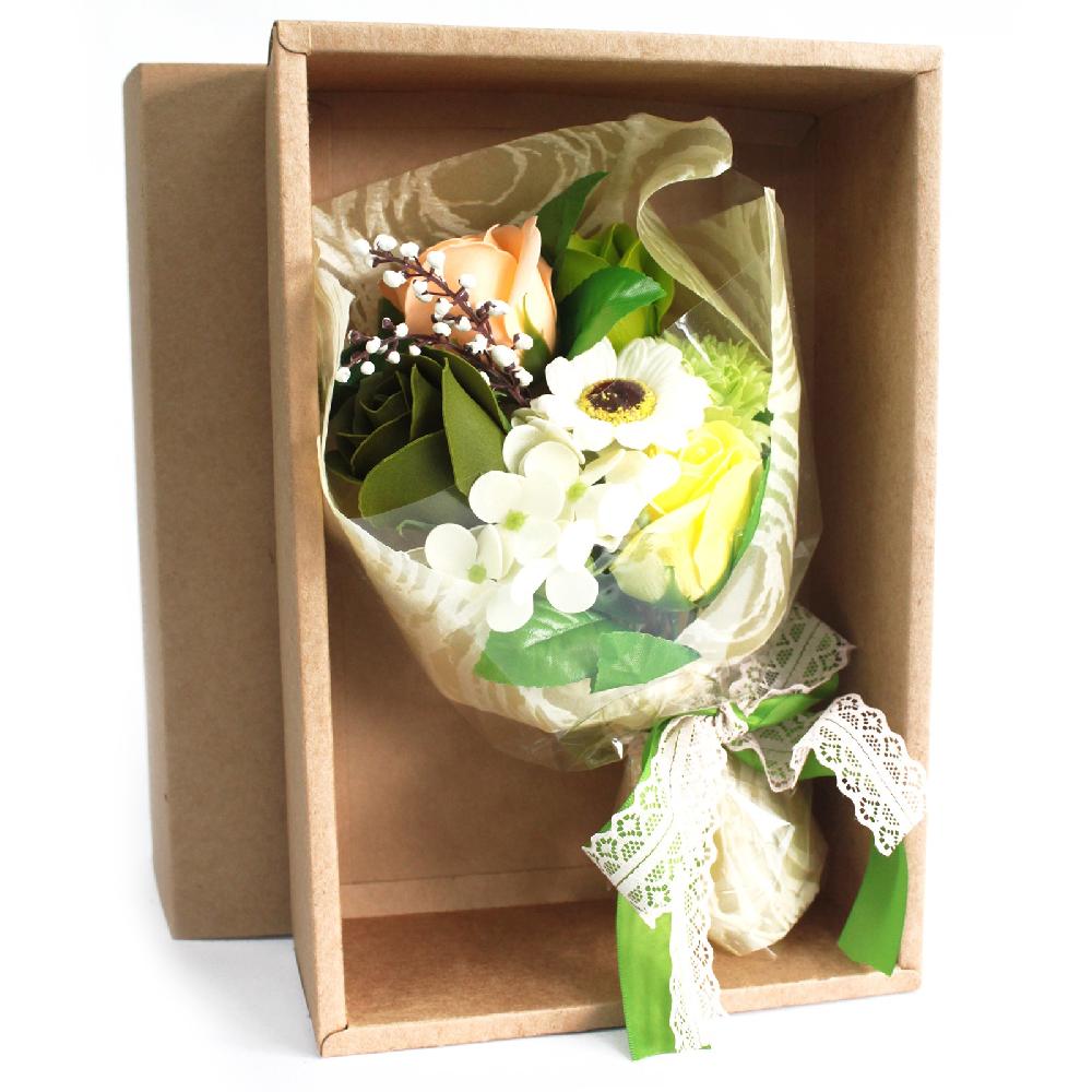36x Boxed Hand Soap Flower Bouquet - Greens (Full Carton)