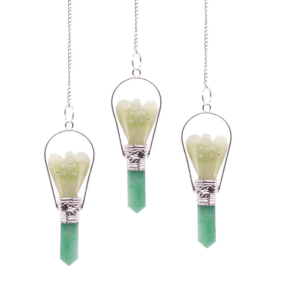 3x Angel Pendulum with Ring - Green Aventurine