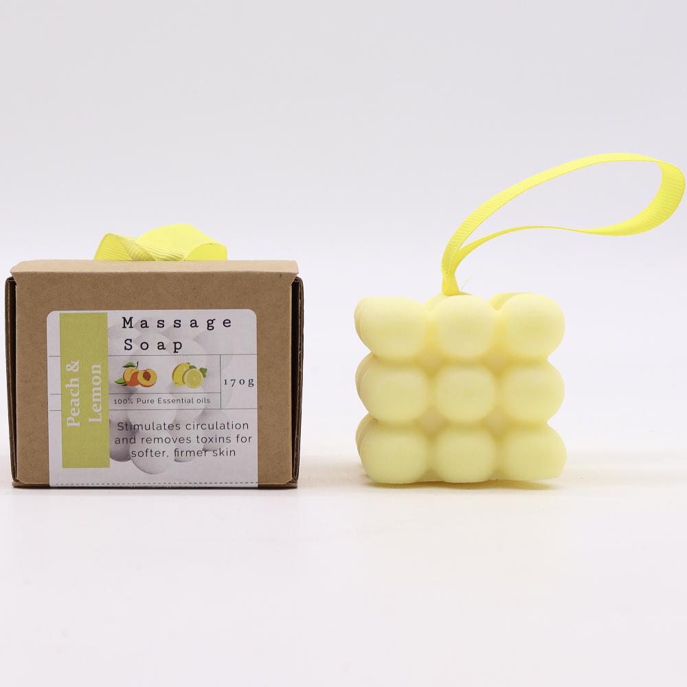 3x Boxed Single Massage Soaps - Peach & Lemon
