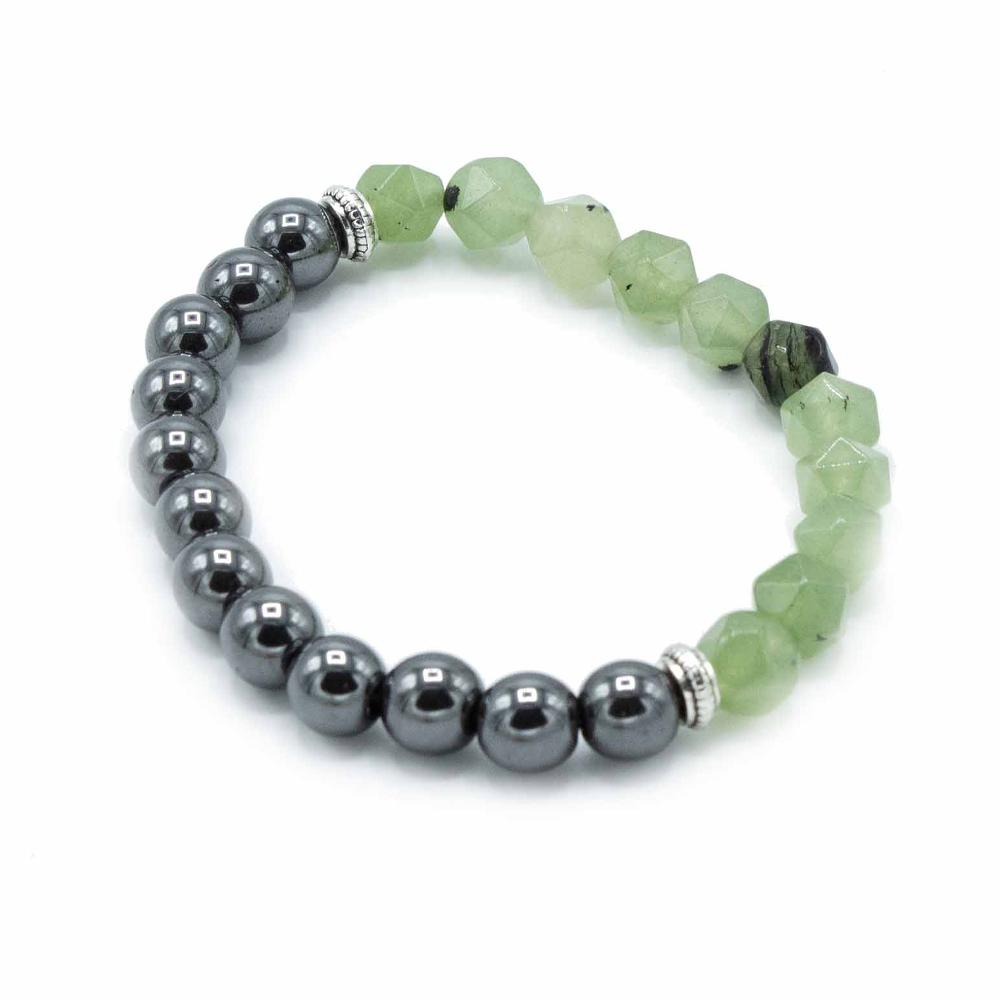 3x Faceted Gemstone Bracelet - Magnetic Jade