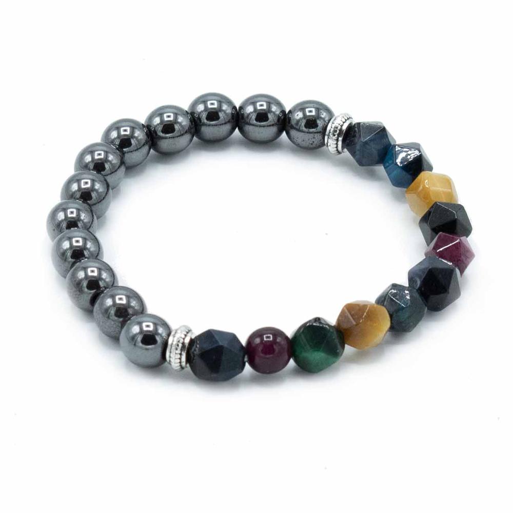 3x Faceted Gemstone Bracelet - Magnetic Rainbow