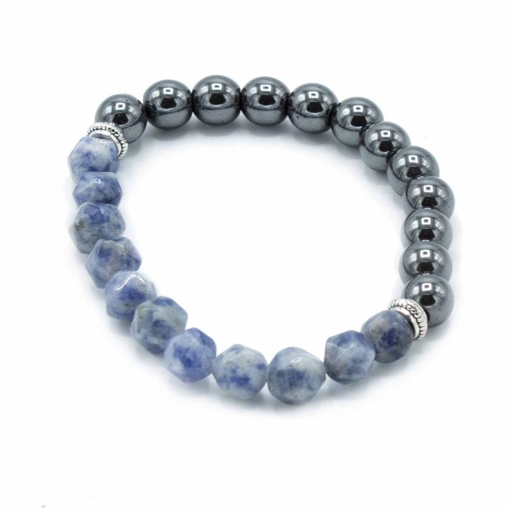 3x Faceted Gemstone Bracelet - Magnetic Sodalite